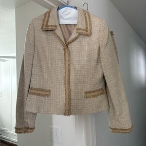 Elegant Cream and Tan Women's Jacket